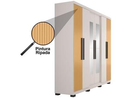 Imagem de Guarda-roupa Casal com Espelho 6 Portas 4 Gavetas Araplac Braga