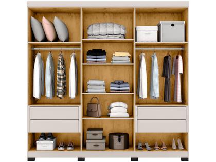 Imagem de Guarda-roupa Casal com Espelho 6 Portas 4 Gavetas Araplac Braga