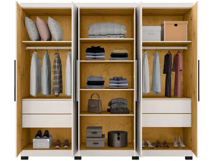 Imagem de Guarda-roupa Casal com Espelho 6 Portas 4 Gavetas Araplac Braga