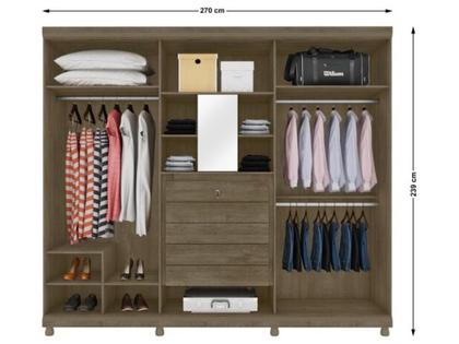 Imagem de Guarda-roupa Casal com Espelho 6 Portas
