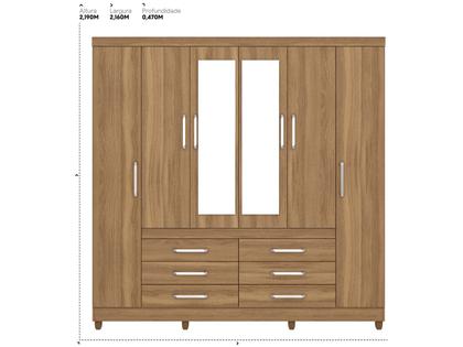 Imagem de Guarda-roupa Casal com Espelho 6 Portas