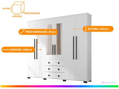 Imagem de Guarda-roupa Casal com Espelho 6 Portas Araplac Malu