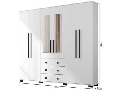 Imagem de Guarda-roupa Casal com Espelho 6 Portas Araplac Malu