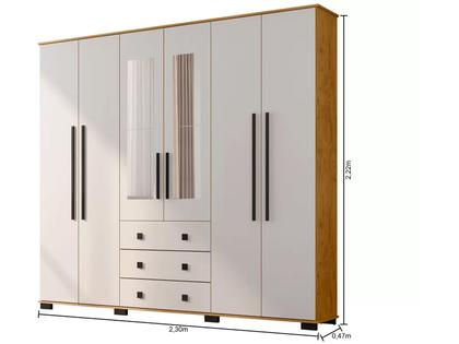 Imagem de Guarda-roupa Casal com Espelho 6 Portas Araplac Malu
