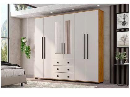 Imagem de Guarda-roupa Casal com Espelho 6 Portas Araplac Malu