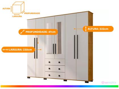 Imagem de Guarda-roupa Casal com Espelho 6 Portas Araplac Malu