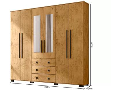 Imagem de Guarda-roupa Casal com Espelho 6 Portas Araplac Malu