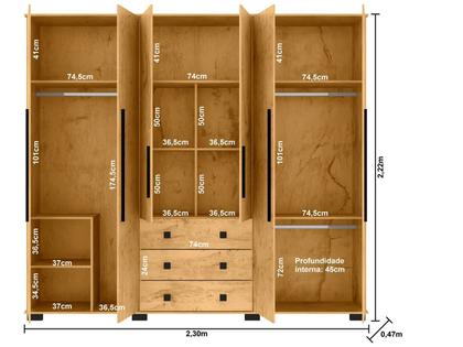 Imagem de Guarda-roupa Casal com Espelho 6 Portas Araplac Malu