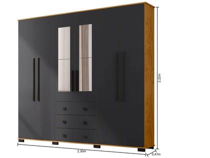 Imagem de Guarda-roupa Casal com Espelho 6 Portas Araplac Malu