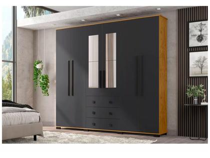 Imagem de Guarda-roupa Casal com Espelho 6 Portas Araplac Malu