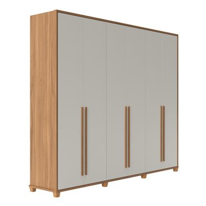 Guarda-roupa Casal com Espelho 6 Portas Rockford - Província