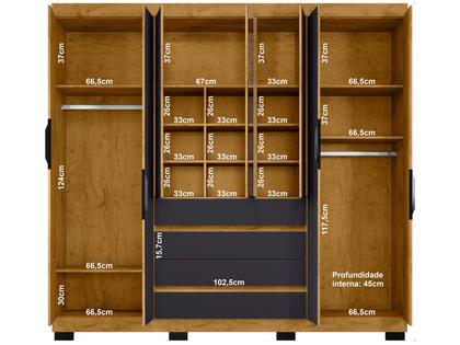 Guarda-roupa Casal com Espelho 7 Portas 4 Gavetas Araplac Lisboa