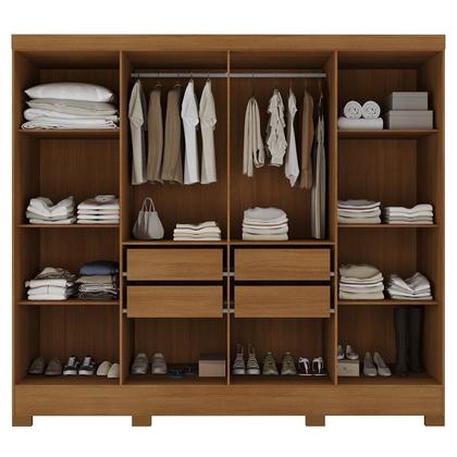 Imagem de Guarda Roupa Casal com Espelho 8 Portas 4 Gavetas Jatobá Yescasa