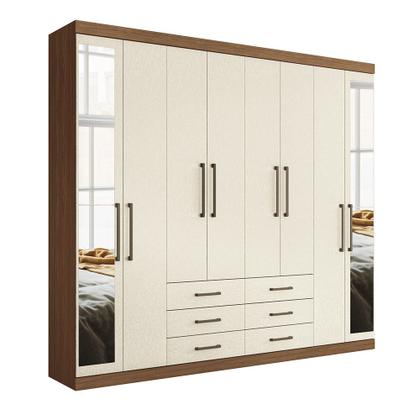 Imagem de Guarda-Roupa Casal com Espelho 8 Portas 6 Gavetas 238,80cm Master Santos Andirá