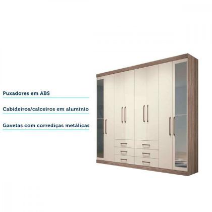 Imagem de Guarda-Roupa Casal com Espelho 8 Portas 6 Gavetas 238,80cm Master Santos Andirá
