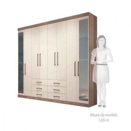 Imagem de Guarda-Roupa Casal com Espelho 8 Portas 6 Gavetas 238,80cm Master Santos Andirá