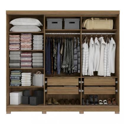 Imagem de Guarda Roupa Casal com Espelho e Pés 5 Portas CB01N564 Kappesberg