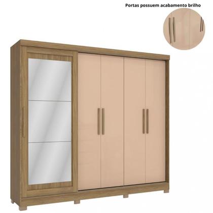 Imagem de Guarda Roupa Casal com Espelho e Pés 5 Portas CB01N564 Kappesberg