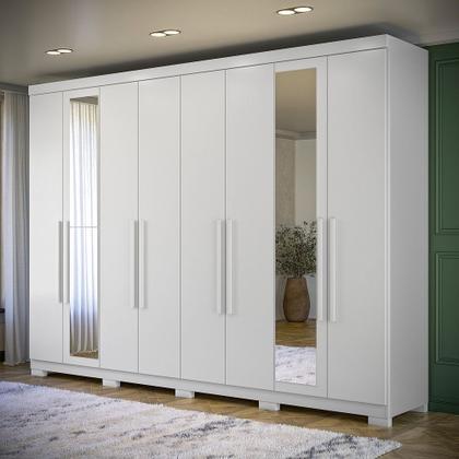 Imagem de Guarda-roupa Casal com Espelho e Pés 8 Portas 4 Gavetas Master New