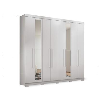Imagem de Guarda-roupa Casal com Espelho e Pés 8 Portas 4 Gavetas Master New