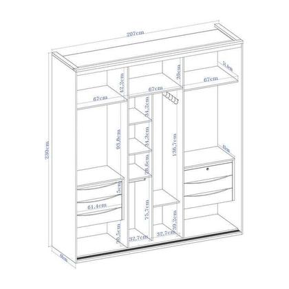 Imagem de Guarda-Roupa Casal com Espelho Lorena 2 PT 6 GV Branco