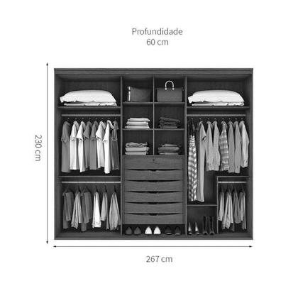 Guarda-Roupa Casal com Espelho Luan 3 PT 6 GV Branco - Mobly Imagem de Guarda-Roupa Casal com Espelho Luan 3 PT 6 GV Branco