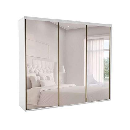 Guarda-Roupa Casal com Espelho Luan 3 PT 6 GV Branco - Mobly Imagem de Guarda-Roupa Casal com Espelho Luan 3 PT 6 GV Branco