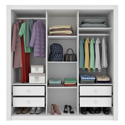 Imagem de Guarda Roupa Casal Com Espelho Malibu 03 Portas 04 Gavetas Tcil Móveis