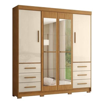 Imagem de Guarda-roupa Casal com Espelhos 4 Portas 6 Gavetas Estrela