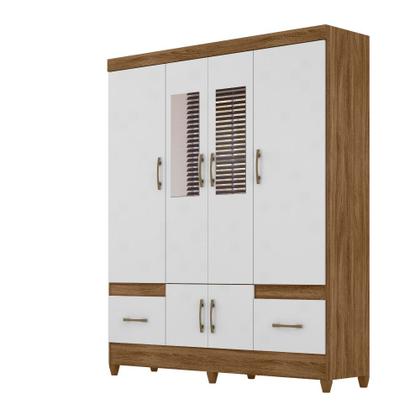 Imagem de Guarda Roupa Casal com Espelhos 6 Portas 2 Gavetas MS912 Moval