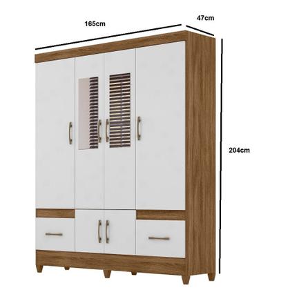 Imagem de Guarda Roupa Casal com Espelhos 6 Portas 2 Gavetas MS912 Moval