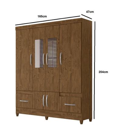 Imagem de Guarda Roupa Casal com Espelhos 6 Portas 2 Gavetas MS912 Moval