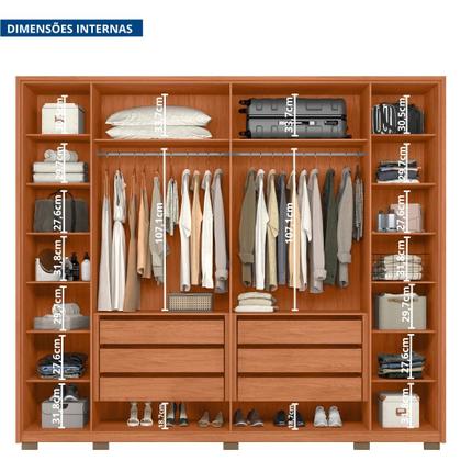 Imagem de Guarda-Roupa Casal com Frisado 6 Portas 6 Gavetas Suburban Gold 100% MDF Espresso Móveis