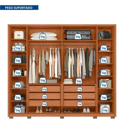 Imagem de Guarda-Roupa Casal com Frisado 6 Portas 6 Gavetas Suburban Gold 100% MDF Espresso Móveis