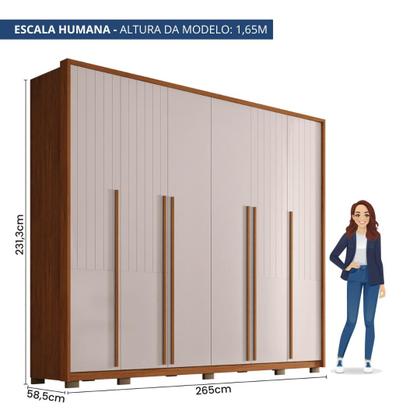 Imagem de Guarda-Roupa Casal com Frisado 6 Portas 6 Gavetas Suburban Gold 100% MDF Espresso Móveis