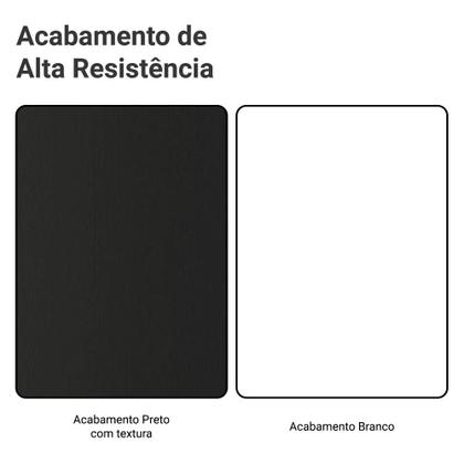 Imagem de Guarda-Roupa Casal com Pés 3 Portas de Correr de Espelho Preto/Branco Reno Madesa