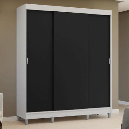 Imagem de Guarda-Roupa Casal com Pés 3 Portas de Correr Reno Madesa B