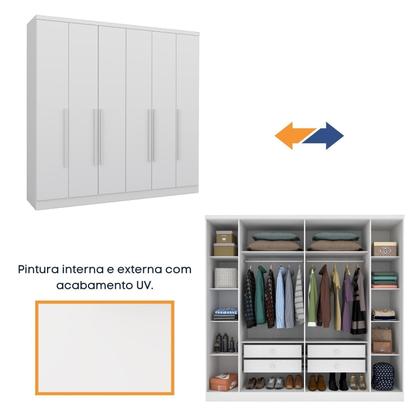 Imagem de Guarda Roupa Casal com pés 6 Portas 4 Gavetas 239cm Veneza