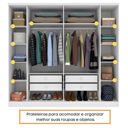 Imagem de Guarda Roupa Casal com pés 6 Portas 4 Gavetas 239cm Veneza