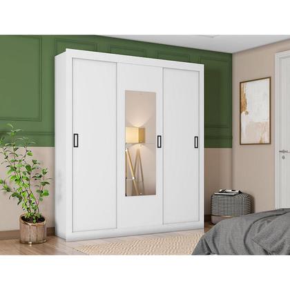 Imagem de Guarda Roupa Casal COR2303044 Branco com Espelho - Araplac