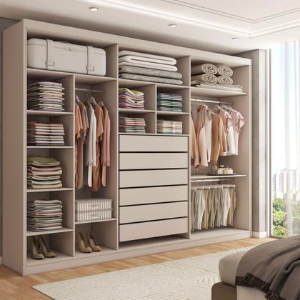 Imagem de Guarda-Roupa Casal Córdoba  6 Portas 6 Gavetas 100% Mdf com Espelho Fendi - Panorama Móveis