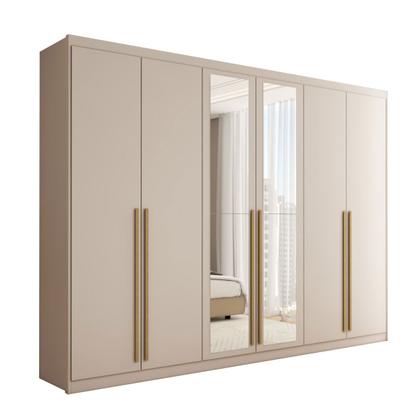 Imagem de Guarda-Roupa Casal Córdoba  6 Portas 6 Gavetas 100% Mdf com Espelho Fendi - Panorama Móveis
