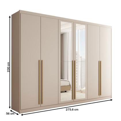 Imagem de Guarda-Roupa Casal Córdoba  6 Portas 6 Gavetas 100% Mdf com Espelho Fendi - Panorama Móveis