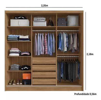 Imagem de Guarda Roupa Casal Dalila 3 Portas c/Espelho - Élpis Móveis