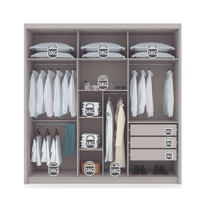 Guarda-Roupa Casal Dubai 6 PT 3 GV Fendi - Modern - Guarda-Roupa