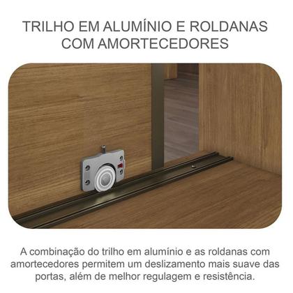 Imagem de Guarda Roupa Casal Duna com Espelho e Gaveteiro Milão com Chave Cumaru 23 - Novo Horizonte