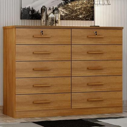 Imagem de Guarda Roupa Casal Duna com Espelho e Gaveteiro Milão com Chave Cumaru 23 - Novo Horizonte