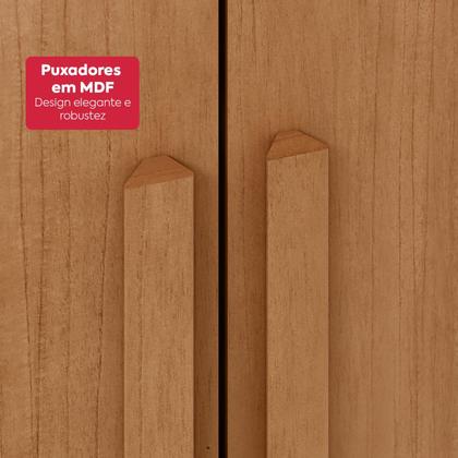 Imagem de Guarda-roupa Casal Easy Slim 8 Portas Com Espelho e Pés Amendoa Clean