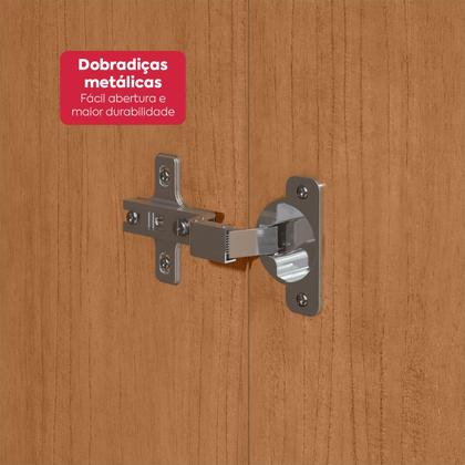 Imagem de Guarda-roupa Casal Easy Slim 8 Portas Com Espelho e Pés Amendoa Clean