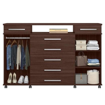 Imagem de Guarda Roupa Casal Ecom 2 com Multiuso Golden com Cômoda London Café - Demóbile